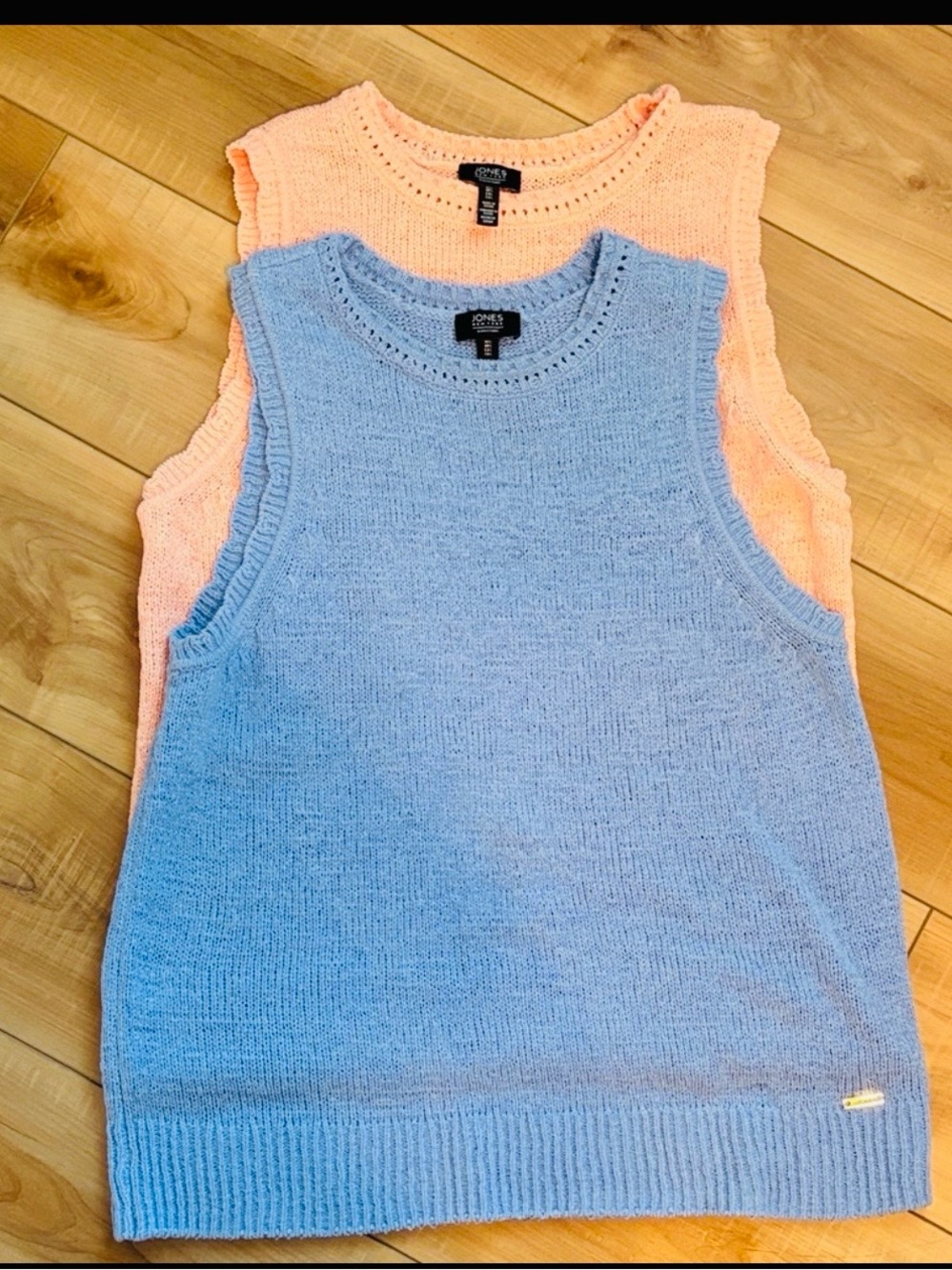 Jones of New York - Peach and Blue Knit sleeveless Tops price is for both!